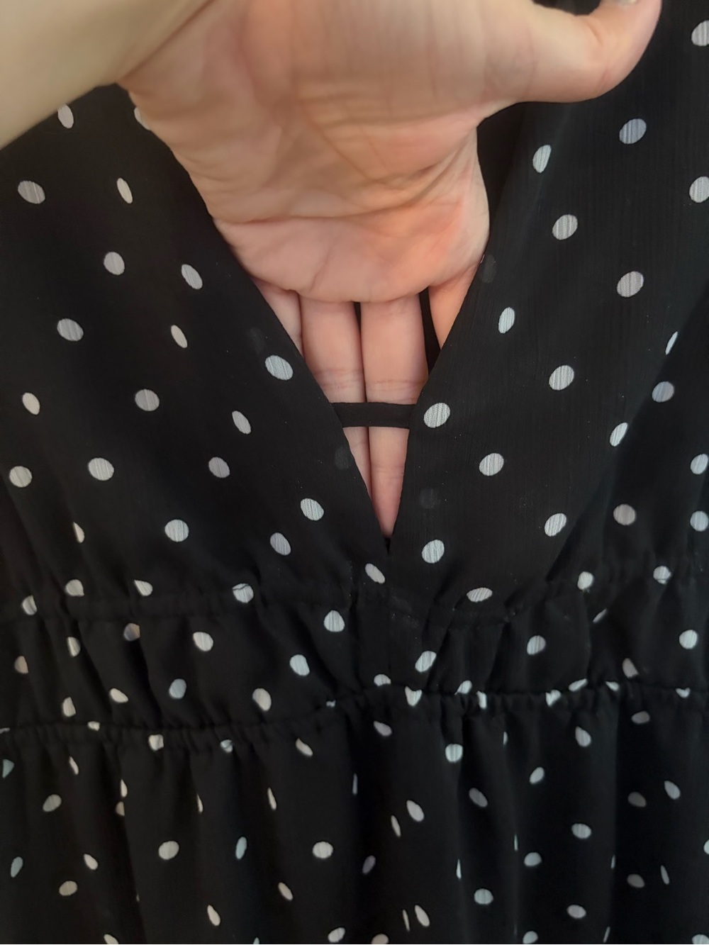 a new day Black Polka Dot V-Neck Maxi Dress - Picture 7 of 9